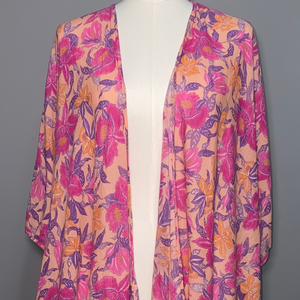 Old Navy Bright Floral Kimono in Pink and Purple Size XXL 00052